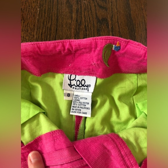 Lilly Pulitzer Girls 8 Pink Corduroy Duck Embroidered Pants w/Pockets - GUC! - Picture 5 of 12